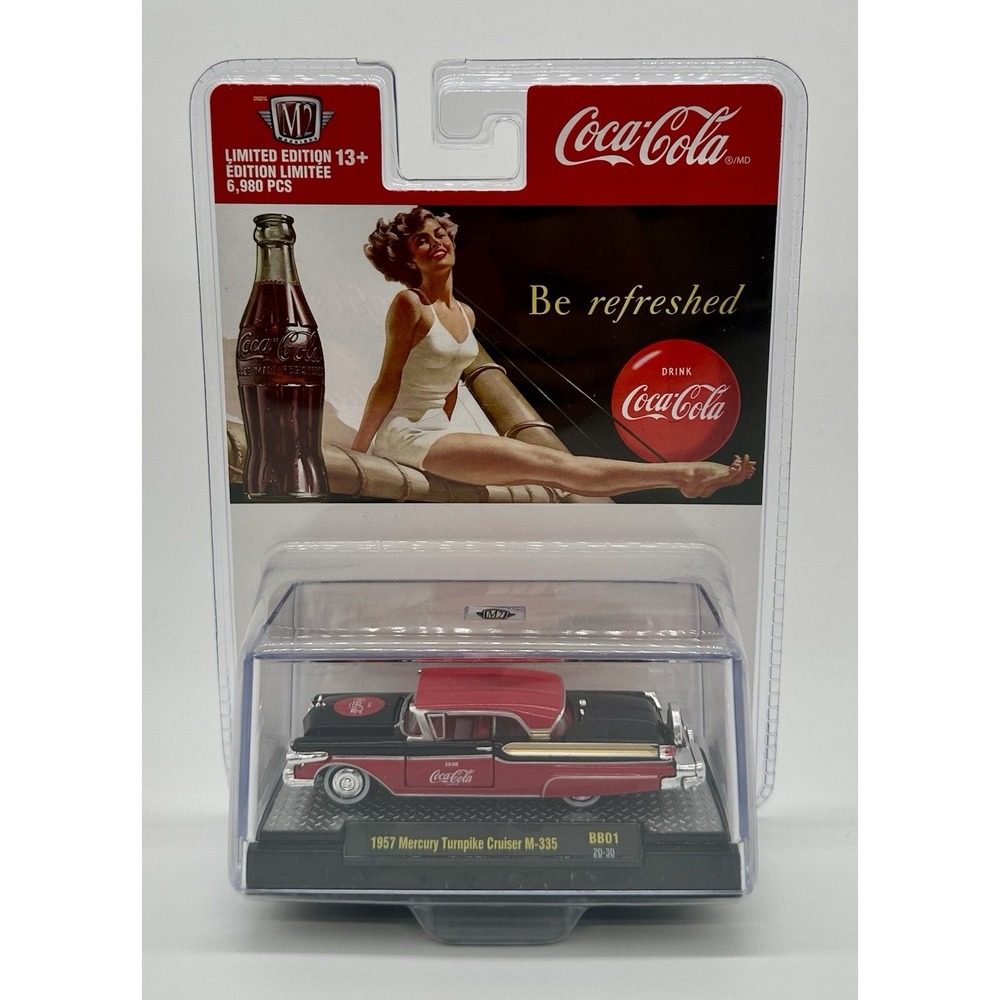 M2 Machines Coca-Cola 1957 Mercury Turnpike Cruiser Red Black 1:64 NEW